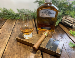 Personalized Glencairn Whiskey Coaster with Cigar Rest