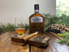 Personalized Glencairn Whiskey Coaster with Cigar Rest