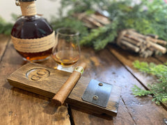 Personalized Glencairn Whiskey Coaster with Cigar Rest