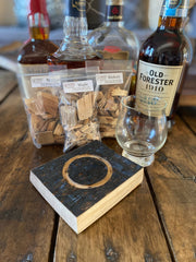 Bourbon Smoking Tray for Kentucky Bourbon Trail Glass, with Smoking Chips