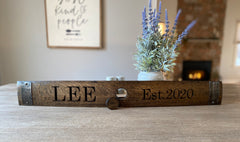 Whiskey Barrel Bung Stave Sign | Wedding Gift | Rustic Home Decor | Family Name Sign