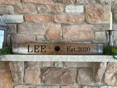 Whiskey Barrel Bung Stave Sign | Wedding Gift | Rustic Home Decor | Family Name Sign