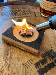Smoked Cocktail Kit - Made From Authentic Whiskey Barrel Stave - Includes Hickory, Maple and Apple Smoking Chips