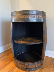 Whiskey Barrel Liquor Cabinet | Handcrafted from an Authentic Whiskey Barrel | Personalization Available