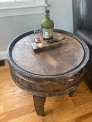 End Table Made from Authentic Whiskey Barrel