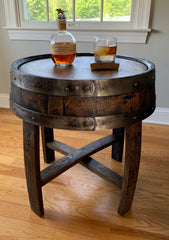 End Table Made from Authentic Whiskey Barrel