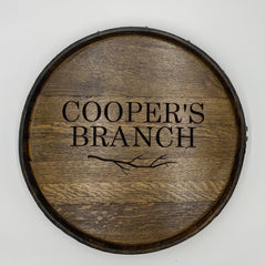 Lazy Susan Made from Reclaimed Whiskey Bourbon Barrel Head || Personalization Available || Housewarming Gift || Wedding Gift