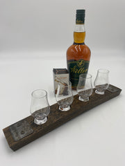 Wee Glencairn Flight Tray || Mini Glencairn - Made From An Authentic Whiskey Barrel Stave