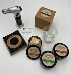 Smoked Cocktail Kit Gift Set with Smoking Chips & Torch | Made from Authentic Whiskey Barrel Stave