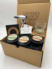 Smoked Cocktail Kit Gift Set with Smoking Chips & Torch | Made from Authentic Whiskey Barrel Stave
