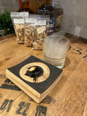Smoked Cocktail Kit - Made From Authentic Whiskey Barrel Stave - Includes Hickory, Maple and Apple Smoking Chips