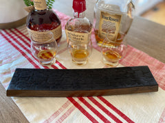 Kentucky Bourbon Trail Flight Tray, Made from an Authentic Whiskey/Bourbon Barrel Stave - 3 Glass