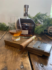 Personalized Glencairn Whiskey Coaster with Cigar Rest