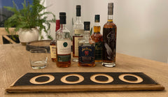 Smoked Cocktail Smoking Tray made from Authentic Whiskey Barrel Head with Whiskey Glasses and Smoking Chips || Unique Piece