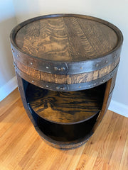 Whiskey Barrel Liquor Cabinet | Handcrafted from an Authentic Whiskey Barrel | Personalization Available