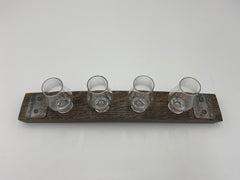 Wee Glencairn Flight Tray || Mini Glencairn - Made From An Authentic Whiskey Barrel Stave