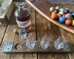 Wee Glencairn Flight Tray || Mini Glencairn - Made From An Authentic Whiskey Barrel Stave