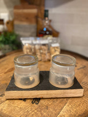 Smoked Cocktail Gift Set with Double Smoking Tray, Smoking Chips, Whiskey/Rocks Glasses & Torch | Made from Authentic Whiskey Barrel Stave