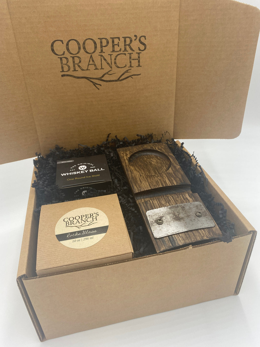 Cigar Rocks Coaster Gift Set, made from an Authentic Whiskey Barrel Stave | Groomsmen Gift | Father's Day Gift | Personalized Gift