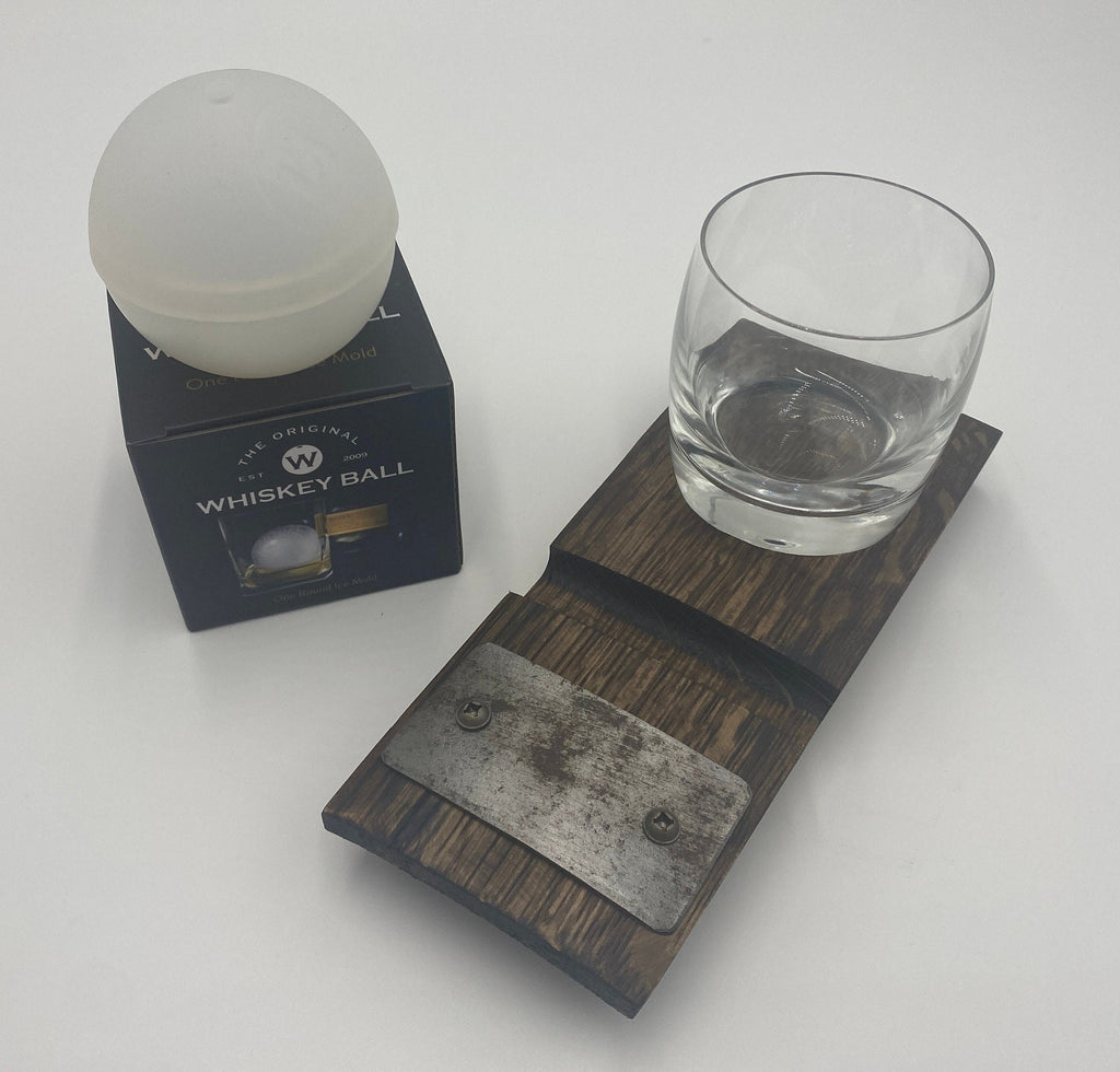 Cigar Rocks Coaster Gift Set, made from an Authentic Whiskey Barrel Stave | Groomsmen Gift | Father's Day Gift | Personalized Gift