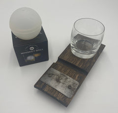 Cigar Rocks Coaster Gift Set, made from an Authentic Whiskey Barrel Stave | Groomsmen Gift | Father's Day Gift | Personalized Gift