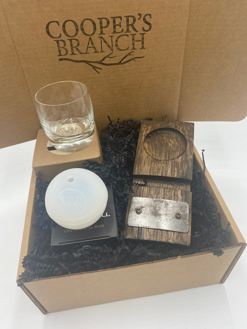 Cigar Rocks Coaster Gift Set, made from an Authentic Whiskey Barrel Stave | Groomsmen Gift | Father's Day Gift | Personalized Gift